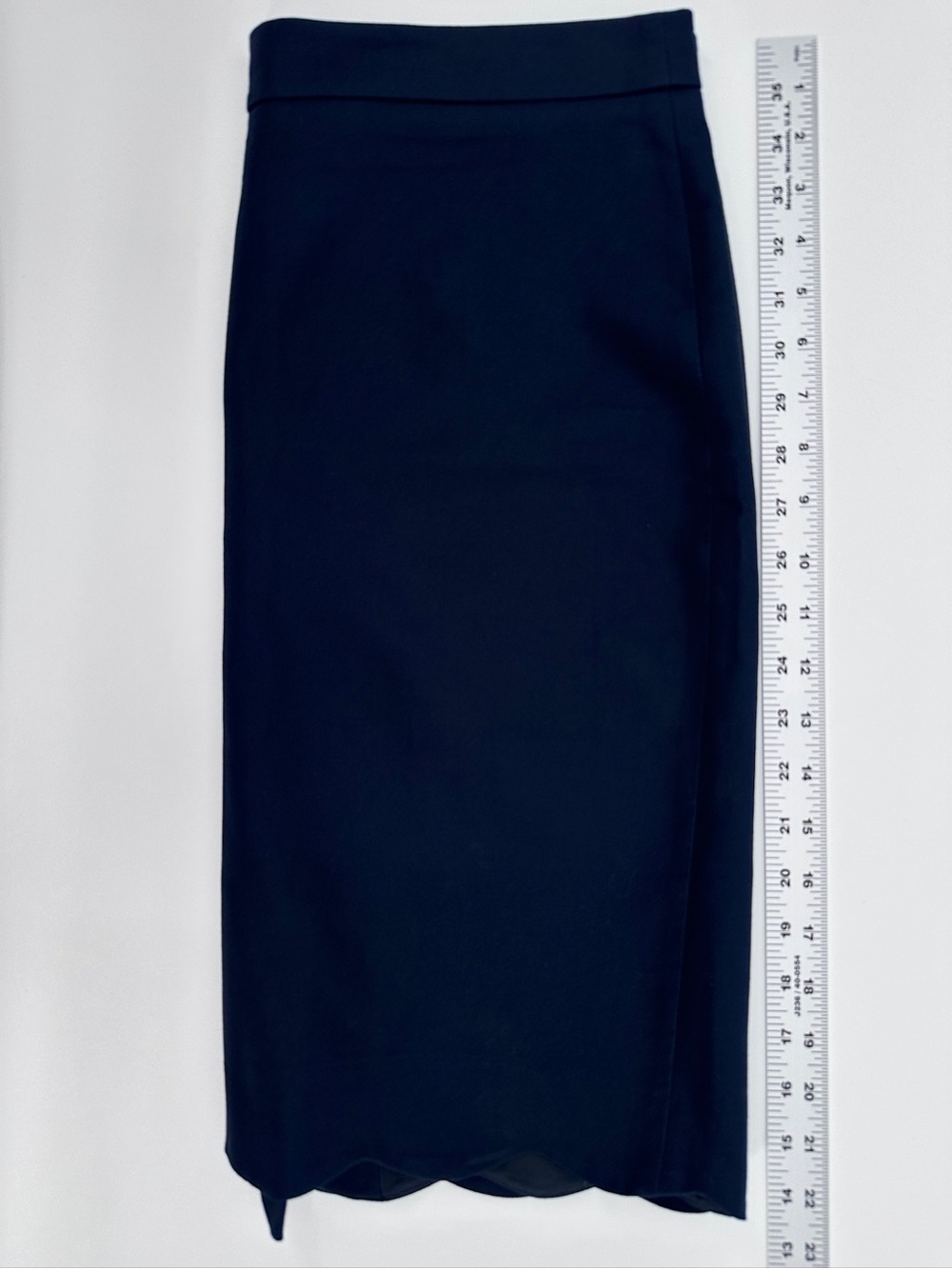 J.Crew Navy Scalloped Hem Cotton Skirt Size 10 Classic Preppy - Picture 7 of 8